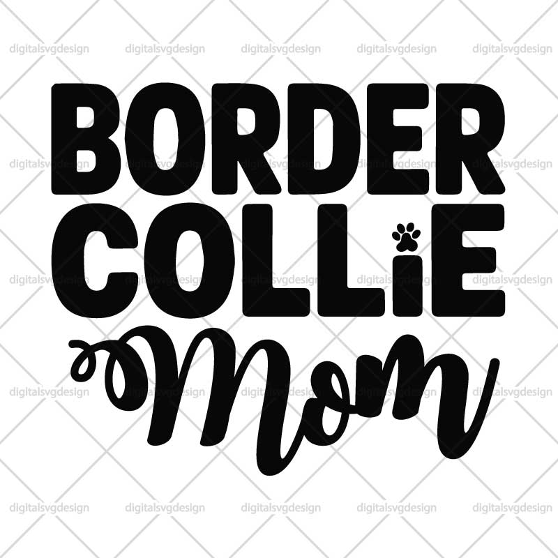 Border Collie Mom SVG