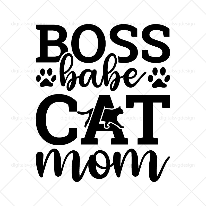 Boss Babe Cat Mom SVG