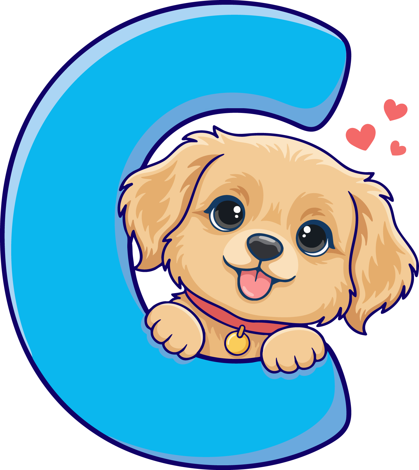 C Dog Theme Clip Art Alphabet PNG