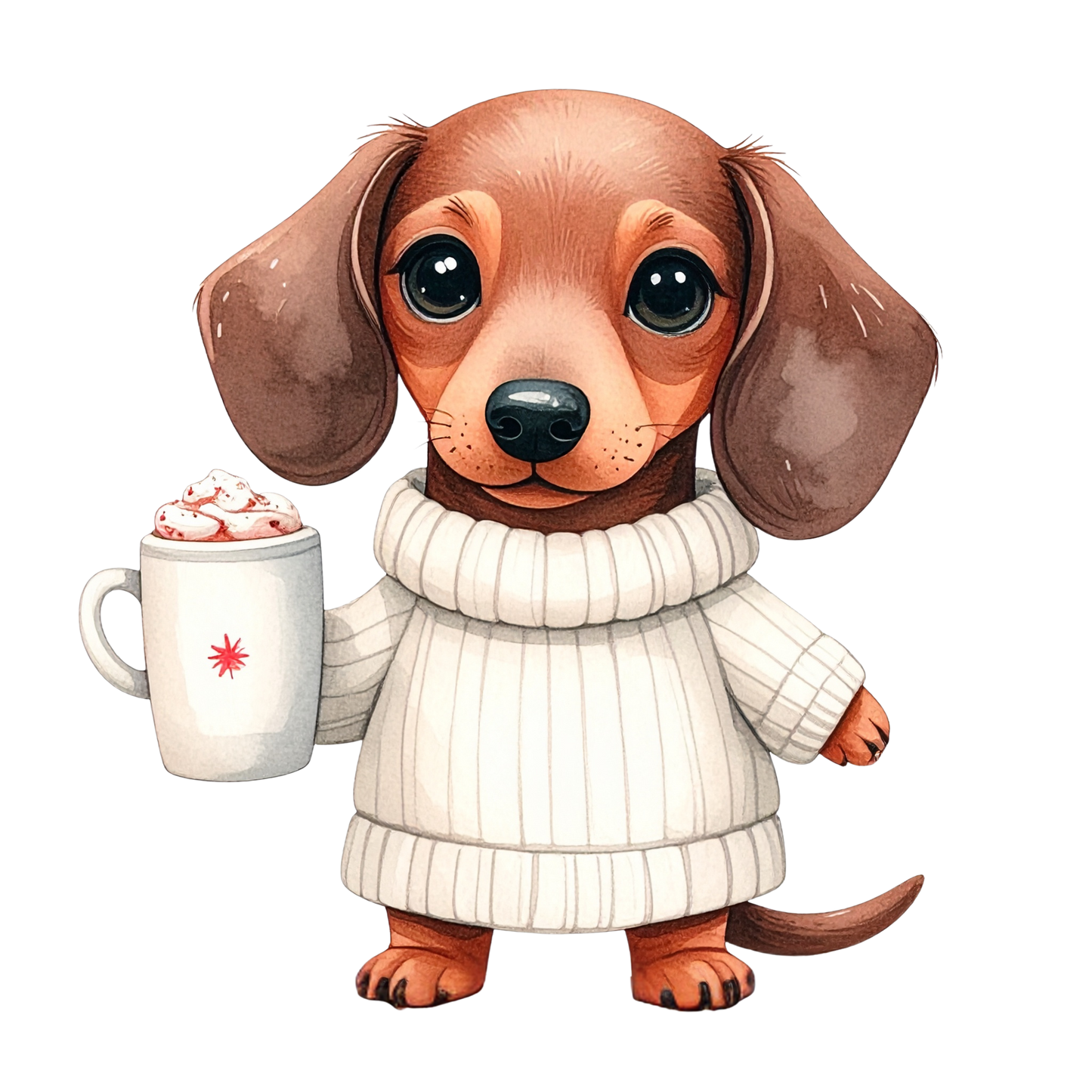 Cute Puppy in Sweater PNG 8