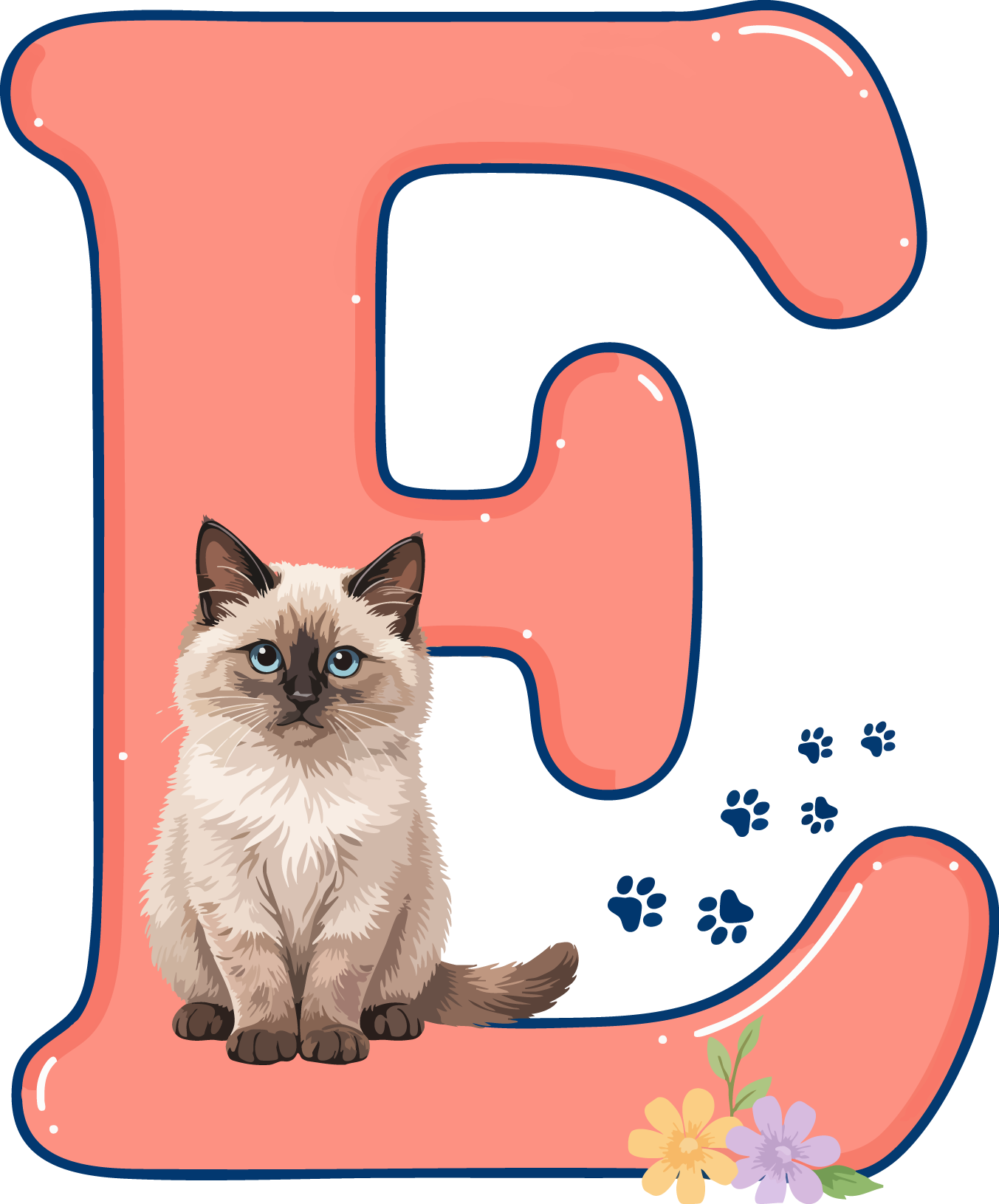 E Cat Theme Clip Art Alphabet PNG