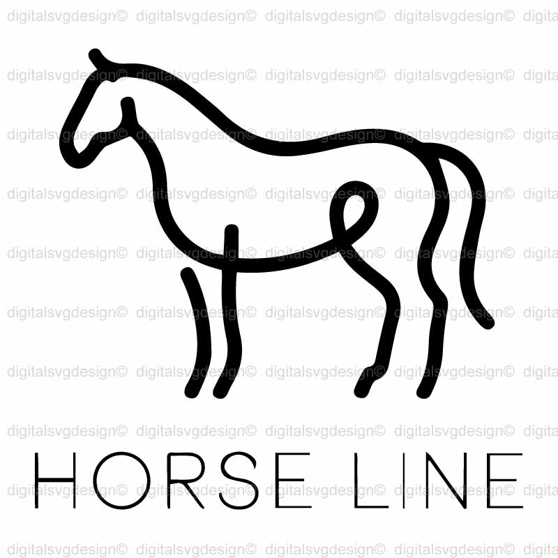 Horse Line SVG