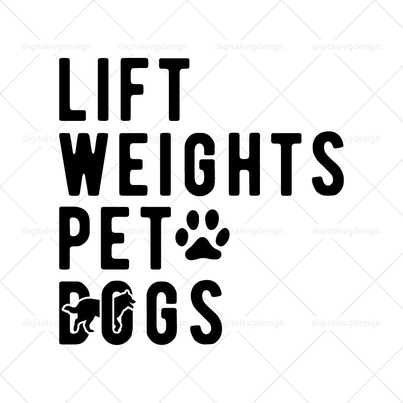 Lift Weights Pet Dogs SVG