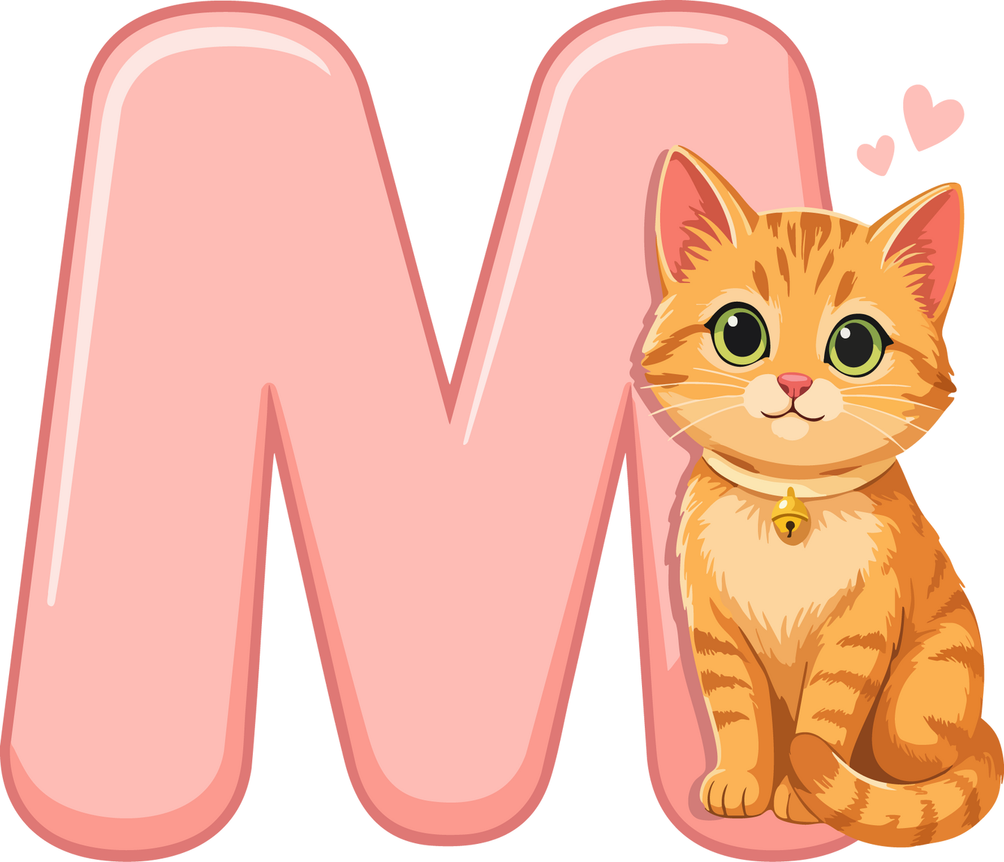 M Cat Theme Clip Art Alphabet PNG