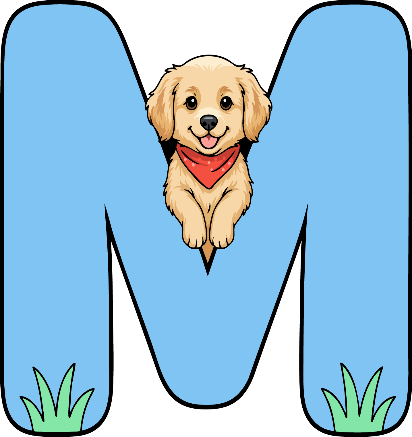 M Dog Theme Clip Art Alphabet PNG