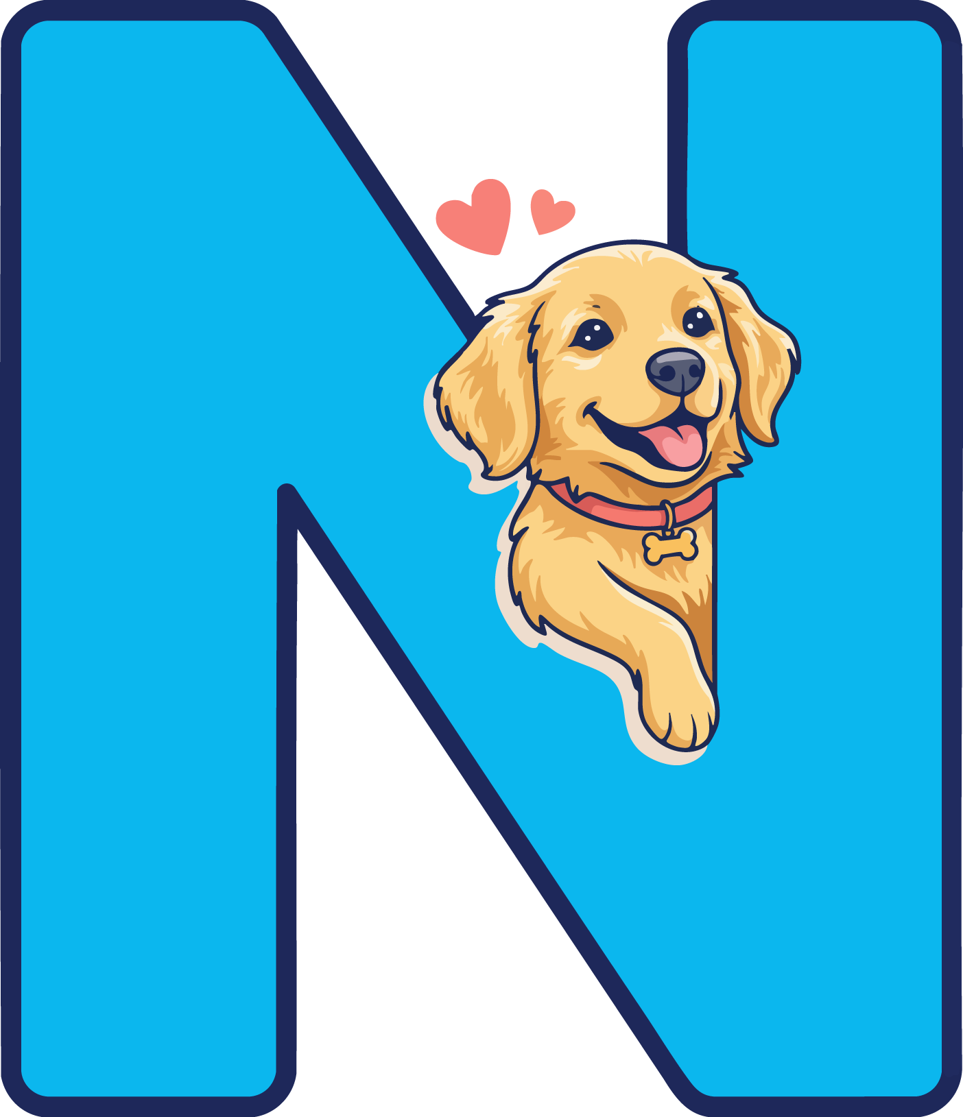 N Dog Theme Clip Art Alphabet PNG