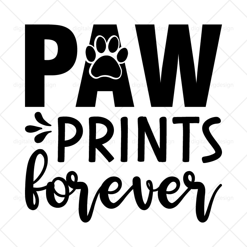 Paw Prints Forever - SVG