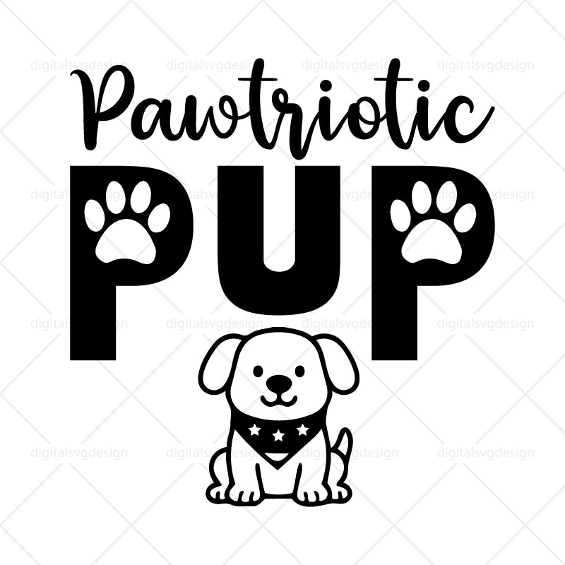 Pawtriotic Pup SVG