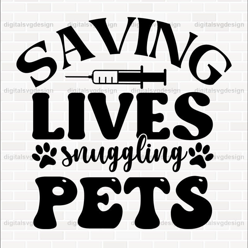 Saving Lives Snuggling Pets SVG