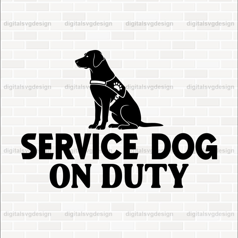 Service Dog On Duty SVG