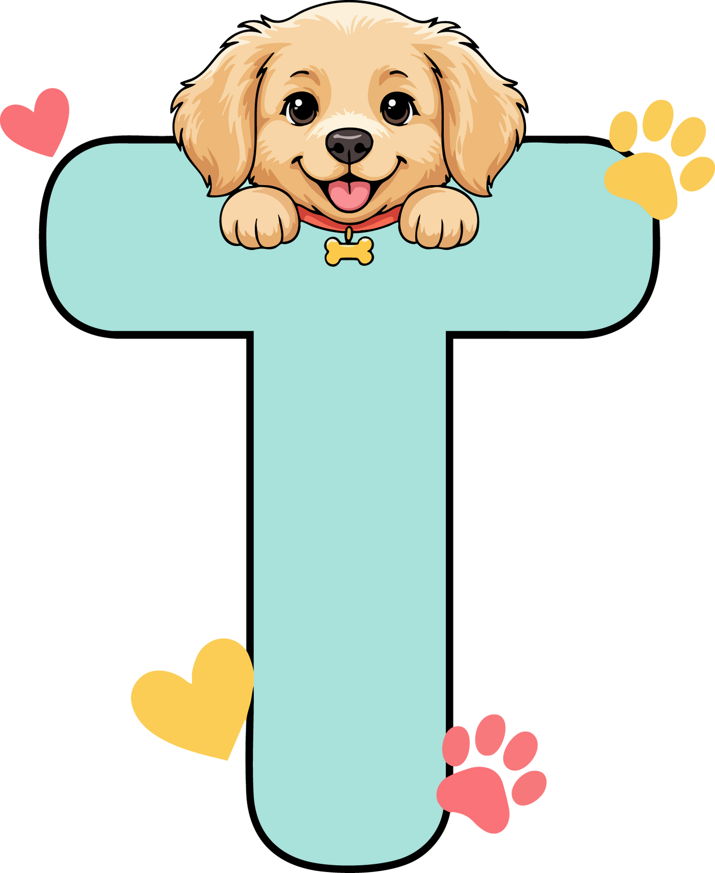 T Dog Theme Clip Art Alphabet PNG