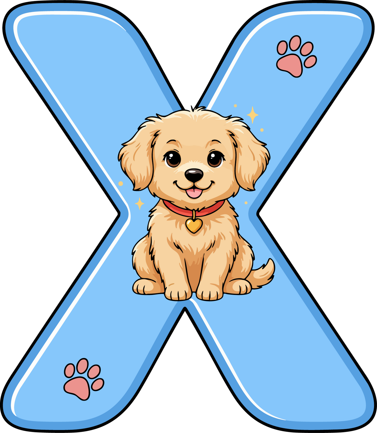 X Dog Theme Clip Art Alphabet PNG