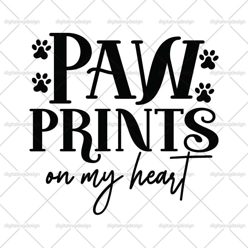 Pawprints On My Heart SVG