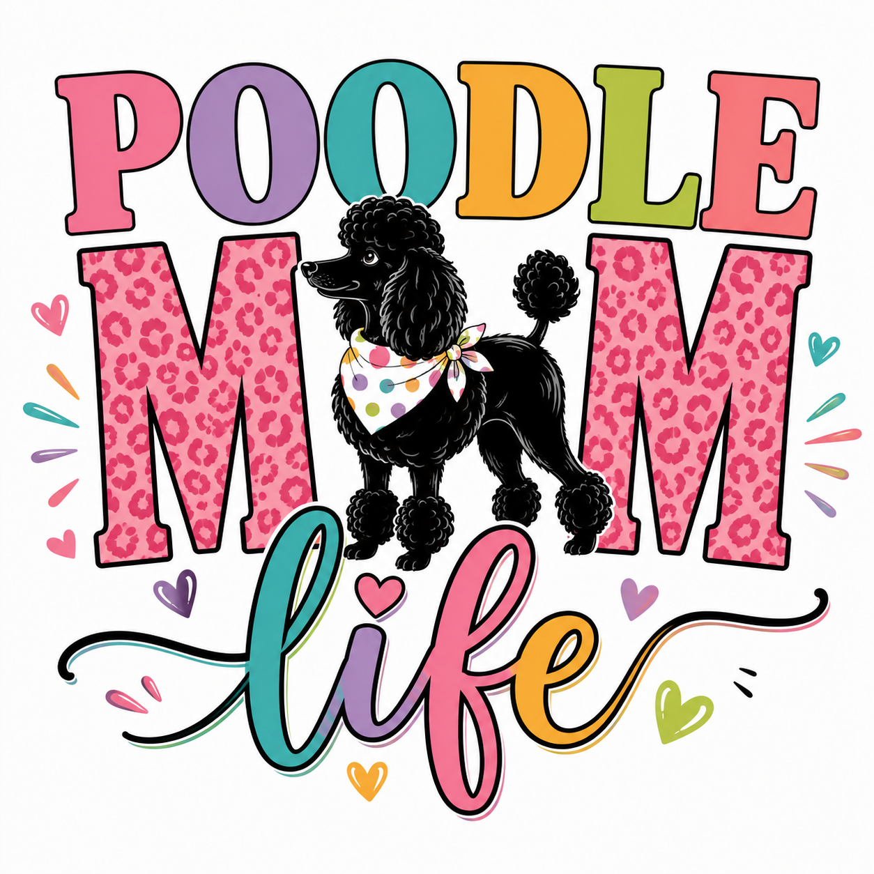 Poodle Mom Life T-shirt Design