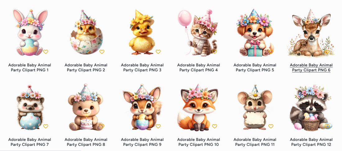 Adorable Baby Animal Clipart PNGs for Crafts, Printables & DIY Projects