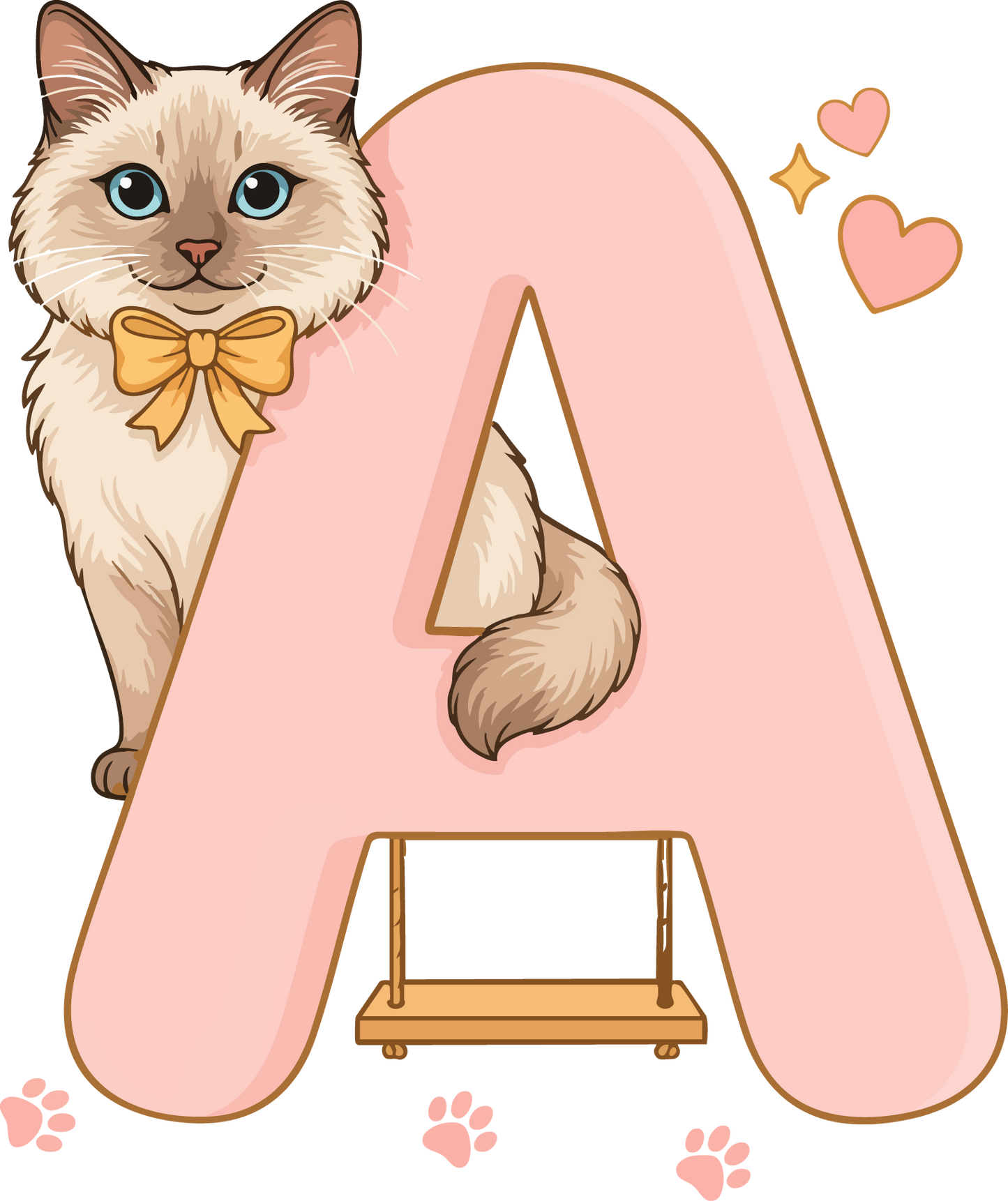 A Cat Theme Clip Art Alphabet PNG