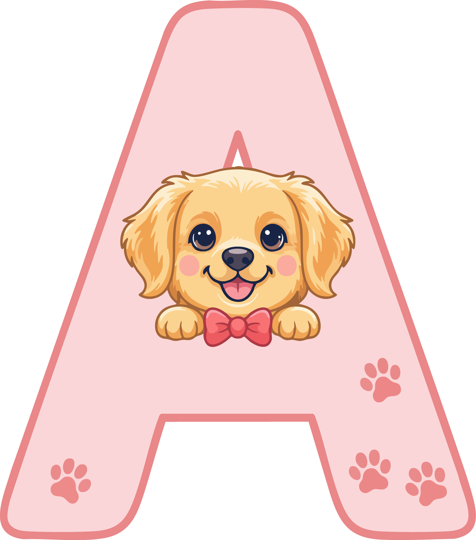A Dog Theme Clip Art Alphabet PNG