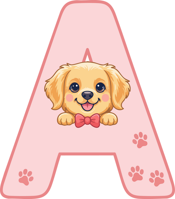 A Dog Theme Clip Art Alphabet PNG