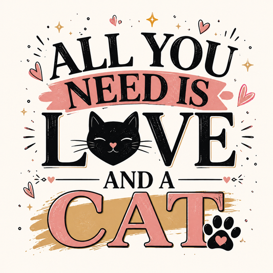 All You Need Is Love And A Cat T-shirt Design