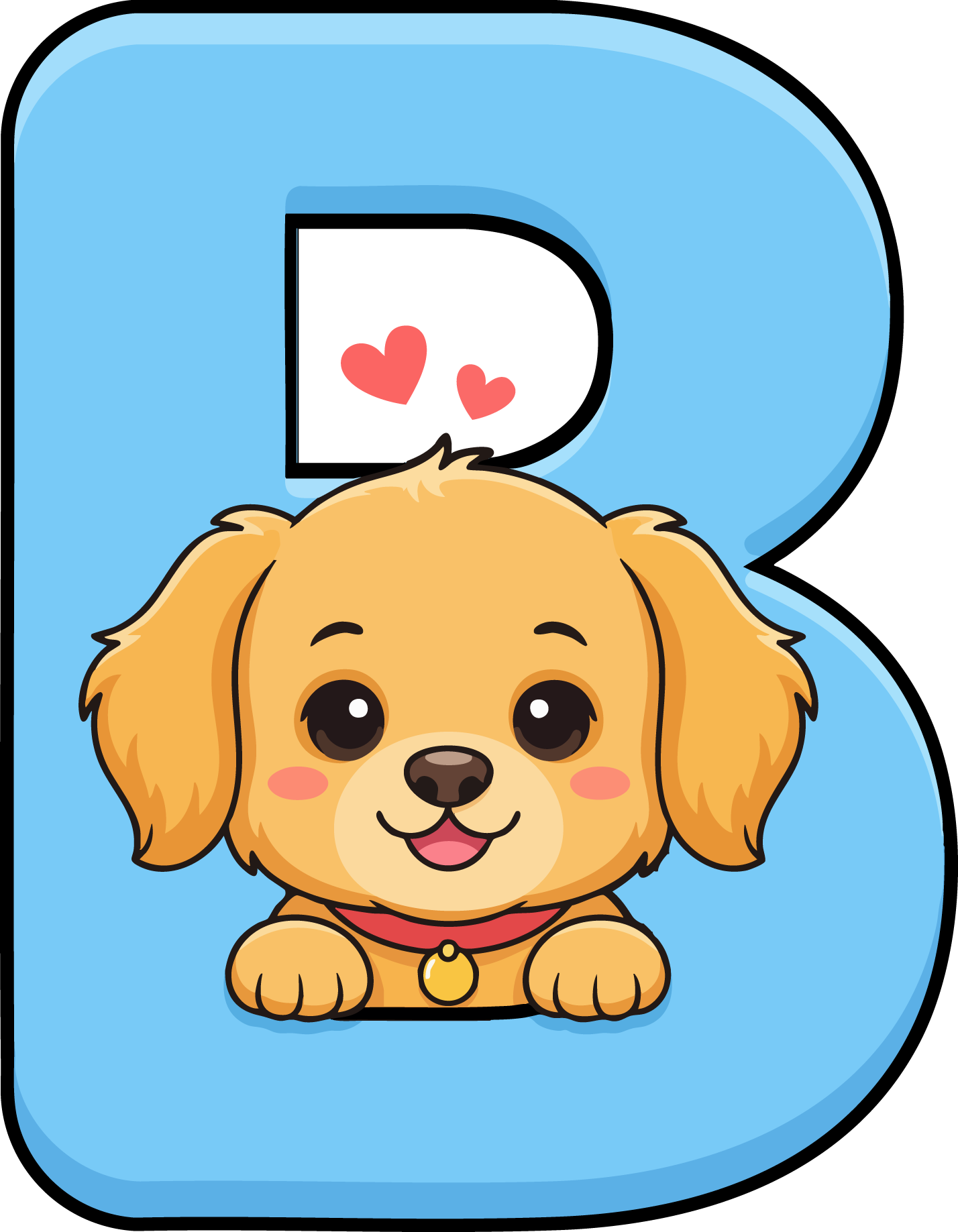 B Dog Theme Clip Art Alphabet PNG