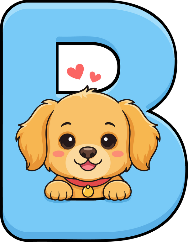 B Dog Theme Clip Art Alphabet PNG