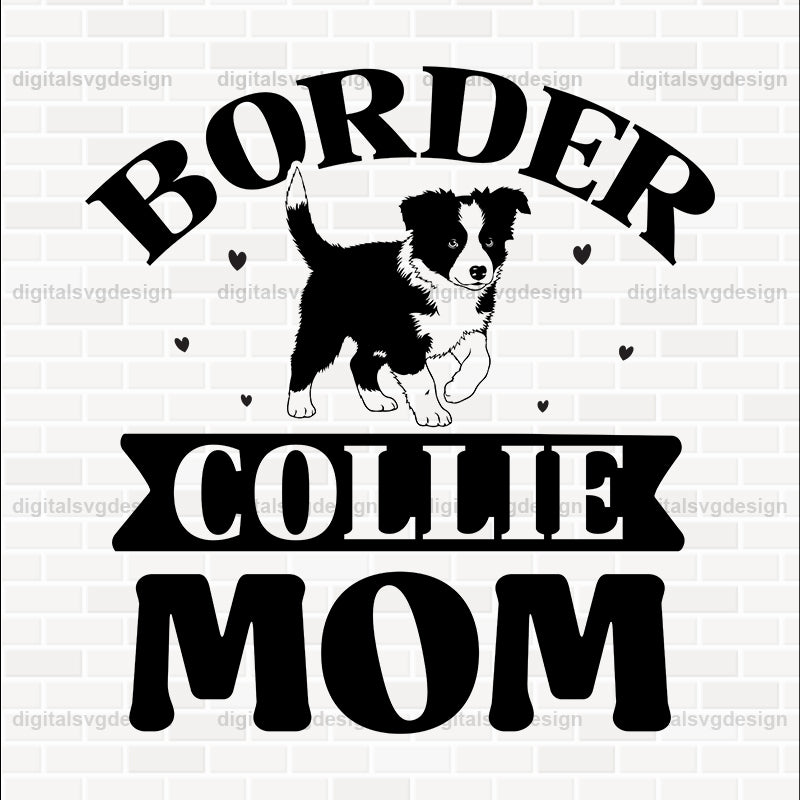 Border Collie Mom SVG