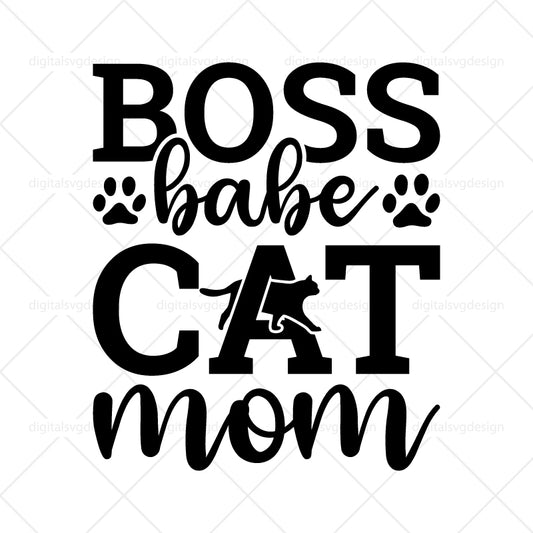 Boss Babe Cat Mom SVG