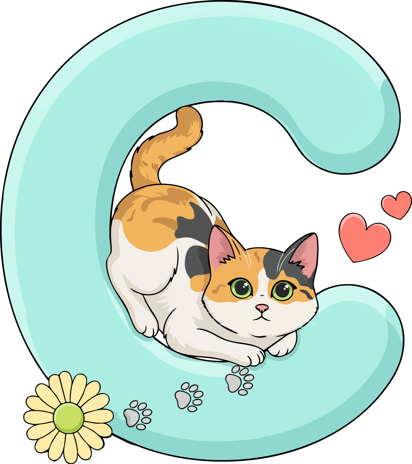 C Cat Theme Clip Art Alphabet PNG
