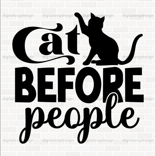 Cat Before People SVG