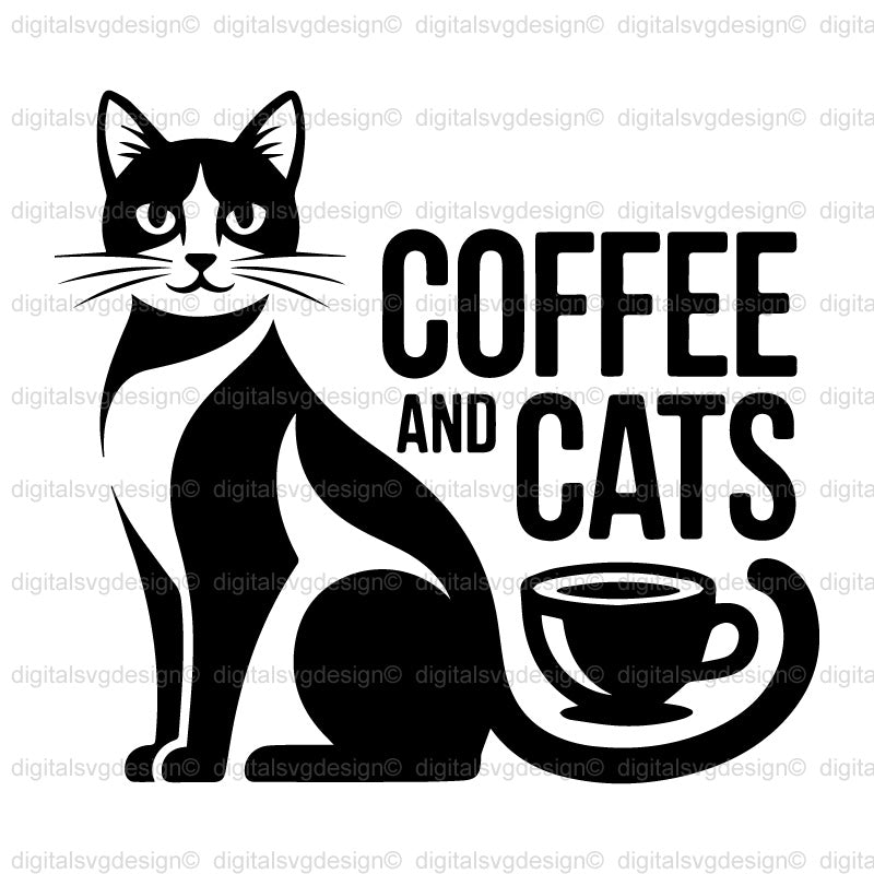 Coffee And Cats SVG