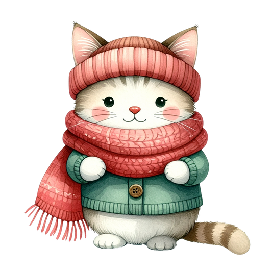 Cozy Kitten Clipart Bundle PNG 18