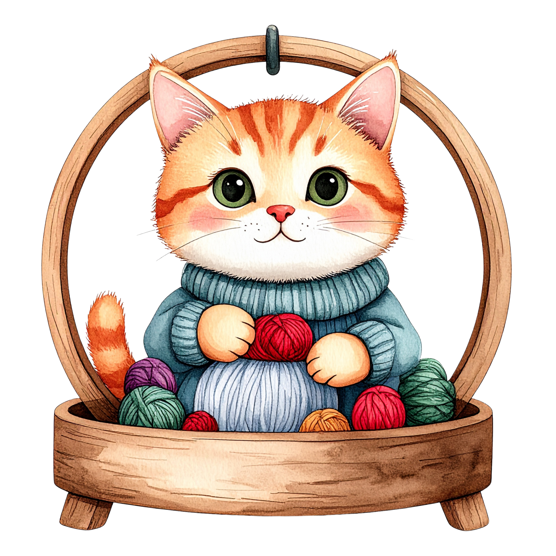 Cozy Kitten Clipart Bundle PNG 21