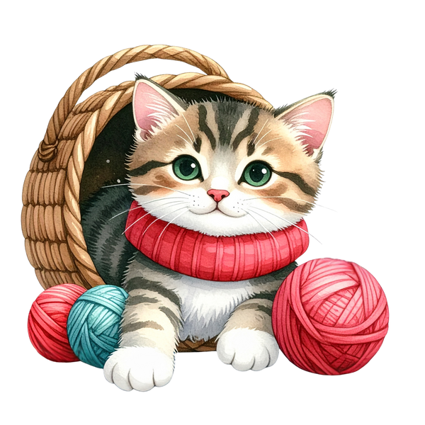 Cozy Kitten Clipart Bundle PNG 6