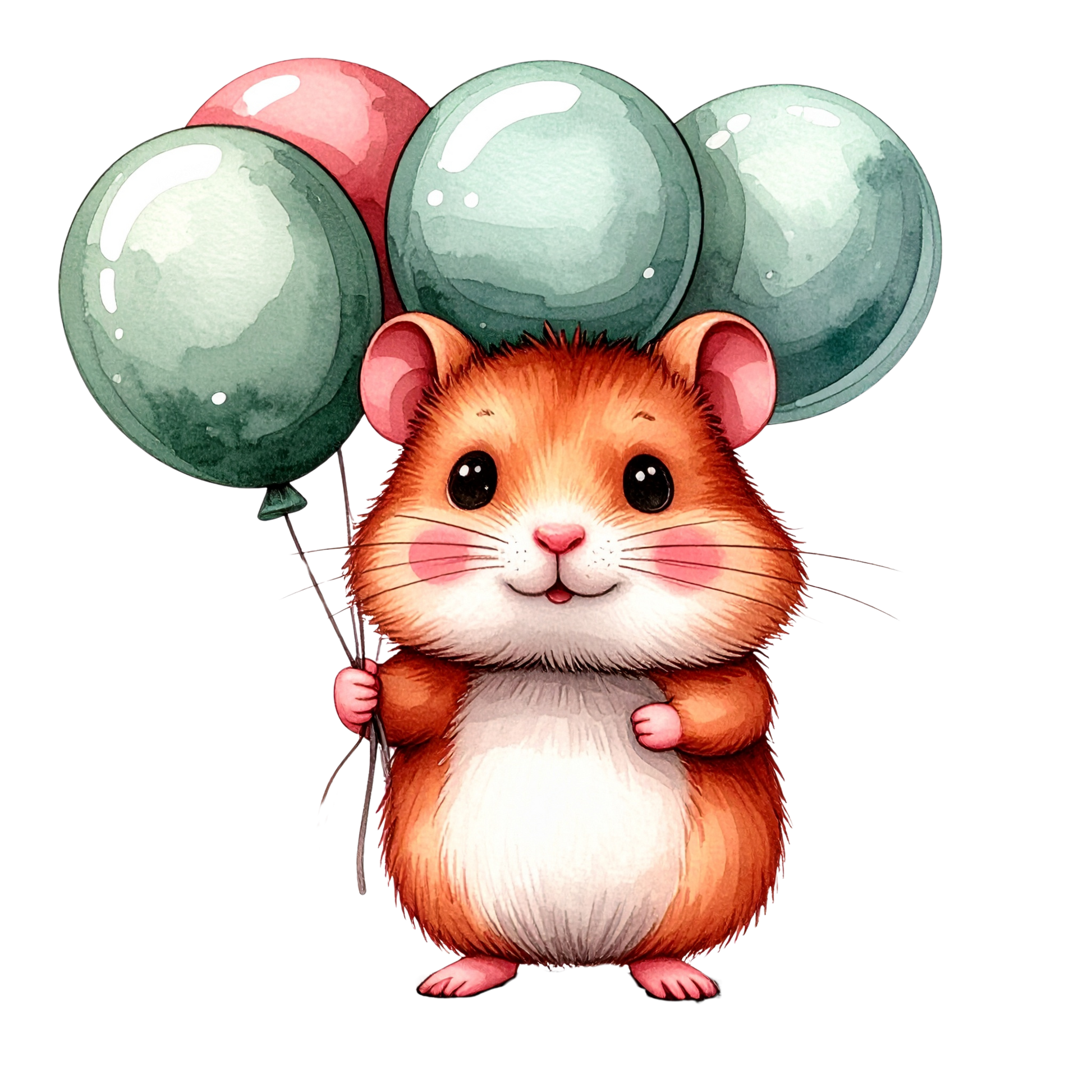 Cute Hamster Birthday Clipart PNG 1