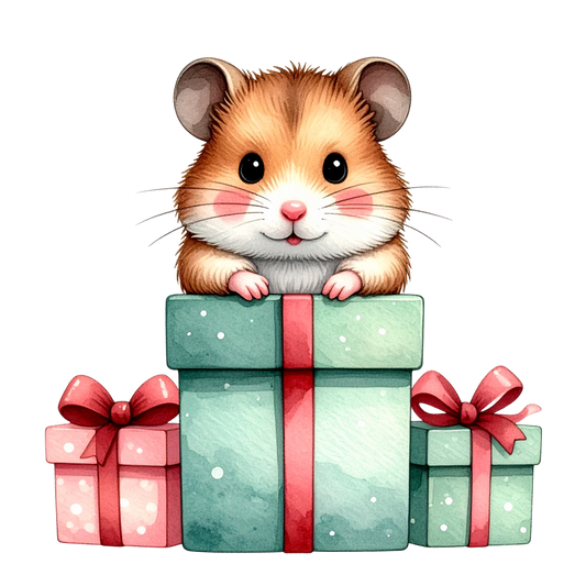 Cute Hamster Birthday Clipart PNG 10