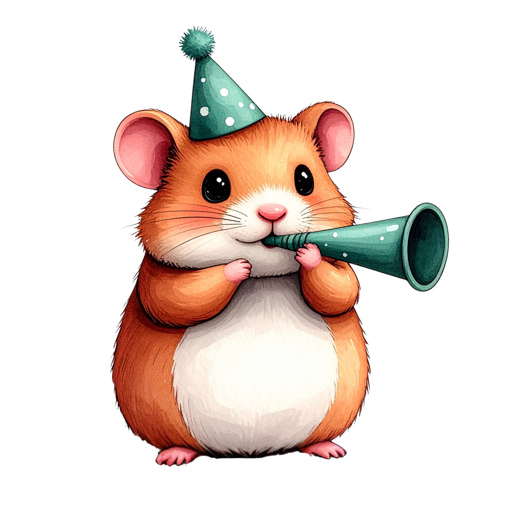 Cute Hamster Birthday Clipart PNG 12