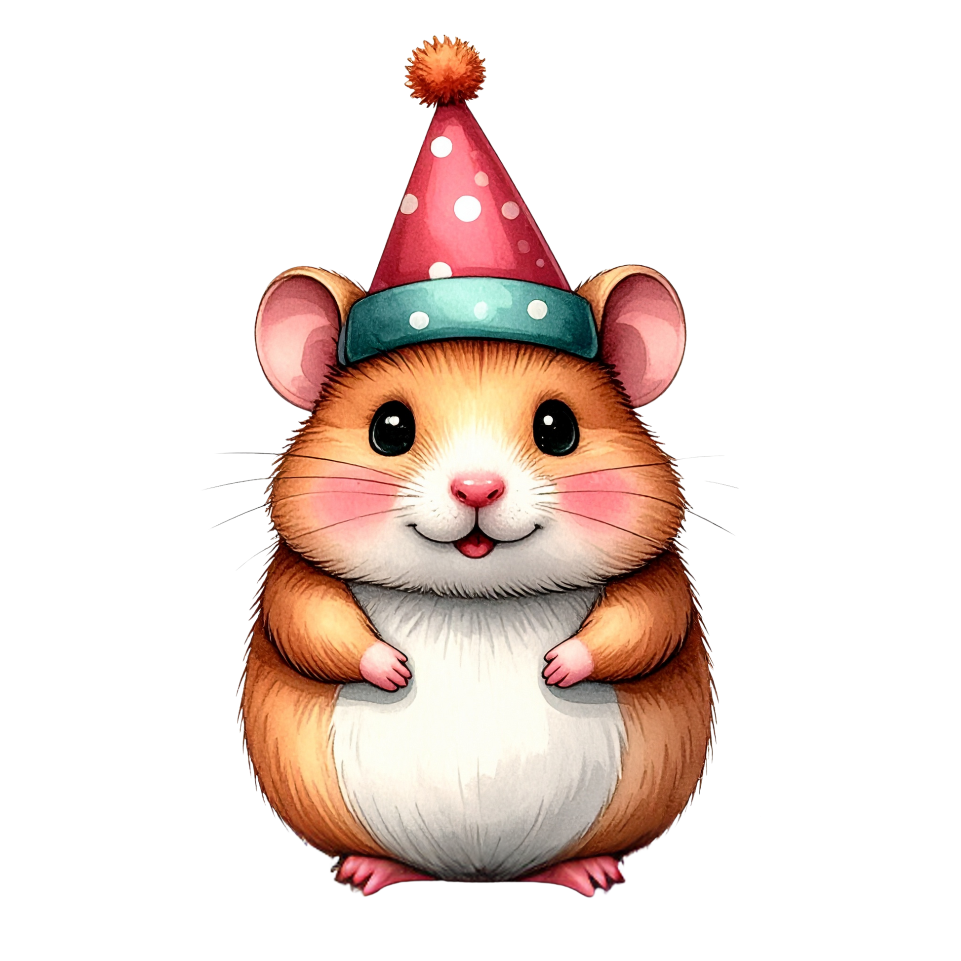 Cute Hamster Birthday Clipart PNG 3