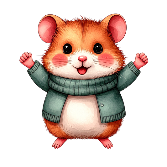 Cute Hamster Birthday Clipart PNG 7