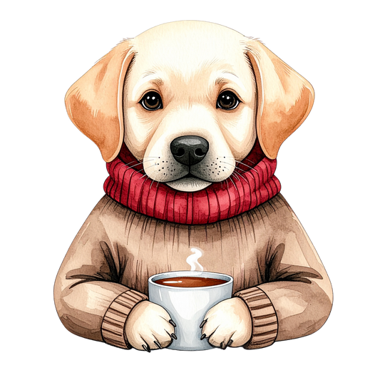 Cute Puppy in Sweater PNG 10