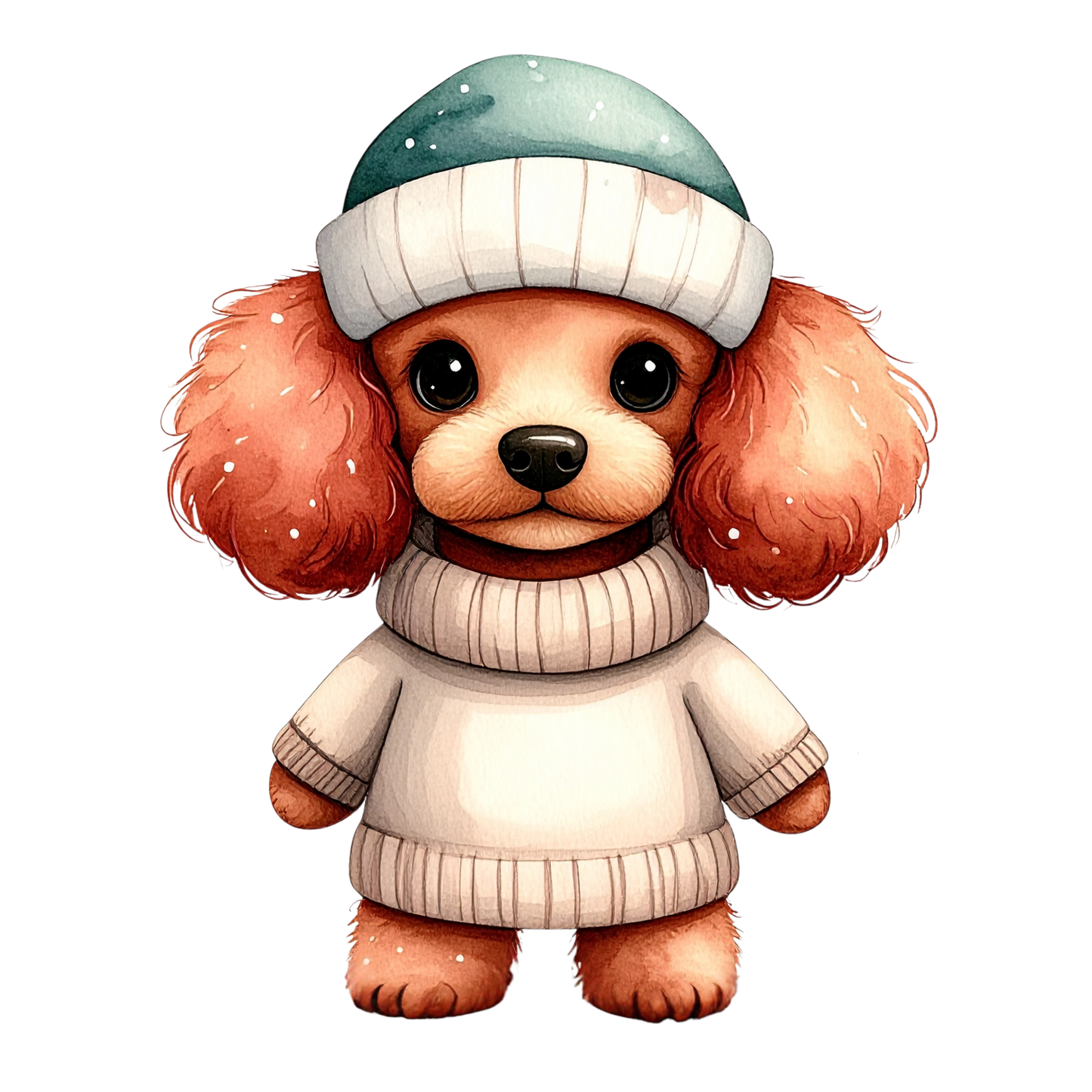 Cute Puppy in Sweater PNG 13