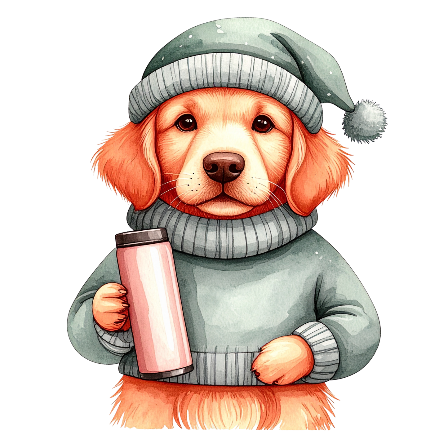 Cute Puppy in Sweater PNG 16