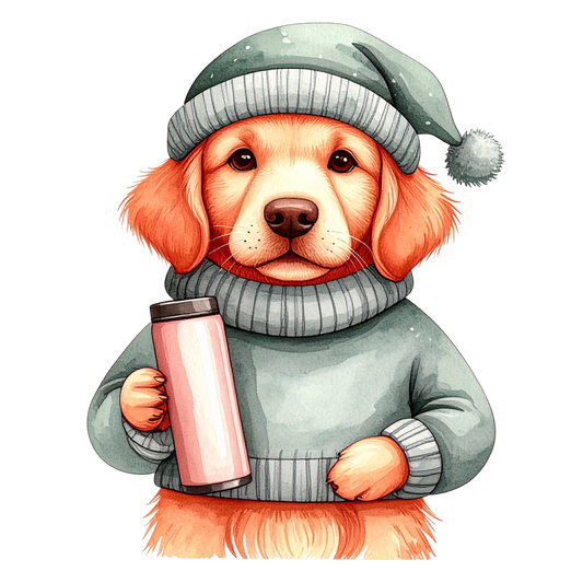 Cute Puppy in Sweater PNG 16