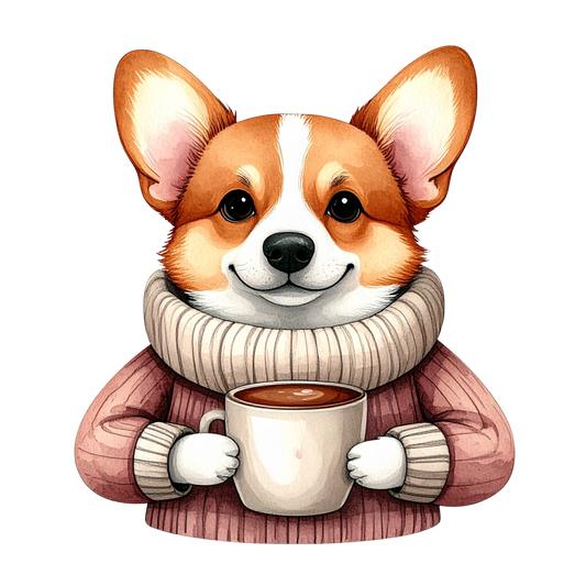 Cute Puppy in Sweater PNG 17
