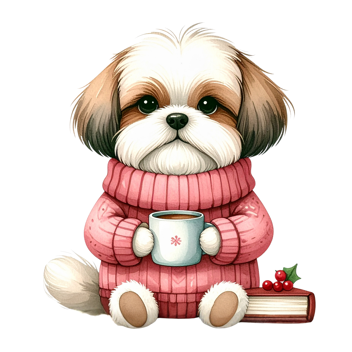 Cute Puppy in Sweater PNG 19
