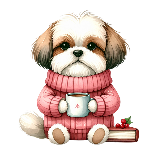 Cute Puppy in Sweater PNG 19