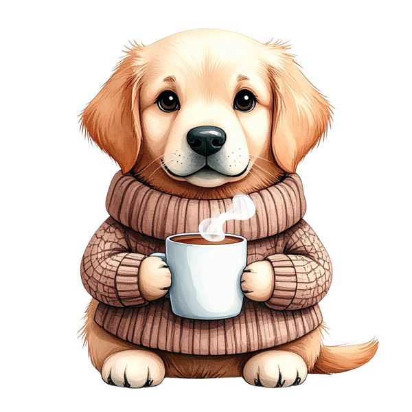 Cute Puppy in Sweater PNG 1