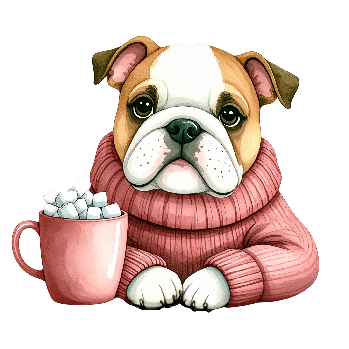 Cute Puppy in Sweater PNG 2