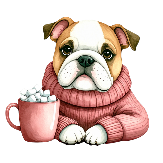 Cute Puppy in Sweater PNG 2