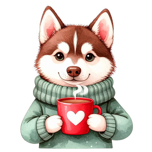 Cute Puppy in Sweater PNG 21