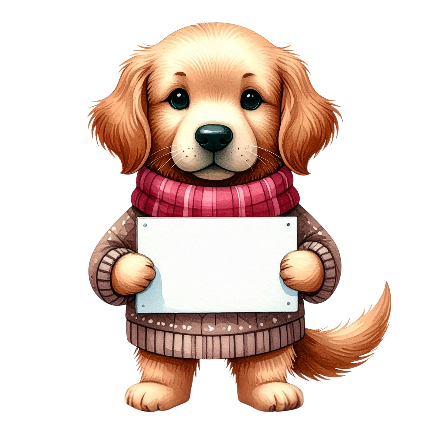 Cute Puppy in Sweater PNG 24